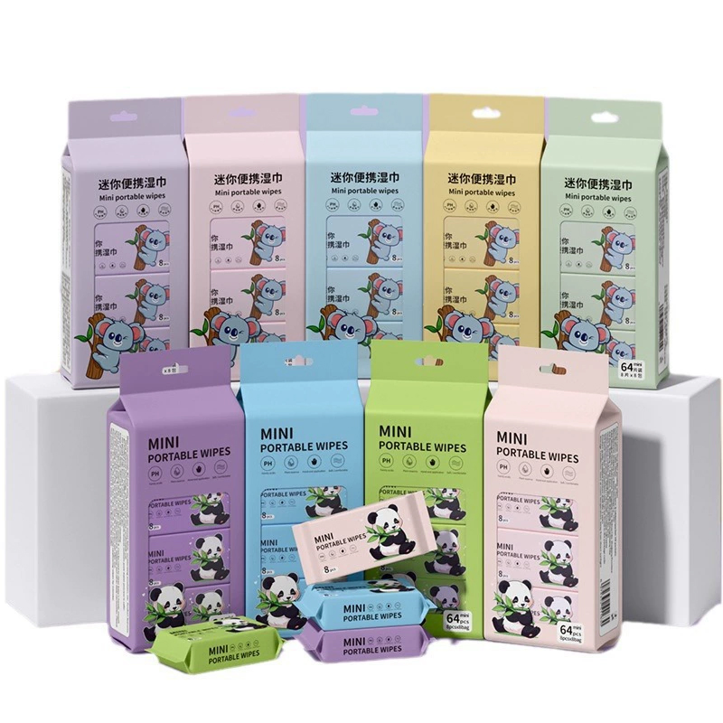10PCS Baby Wipes Small Package OEM Water Wipes Hypoallergenic Chemical-Free Unscented Travel-Size Baby Wet Wipes