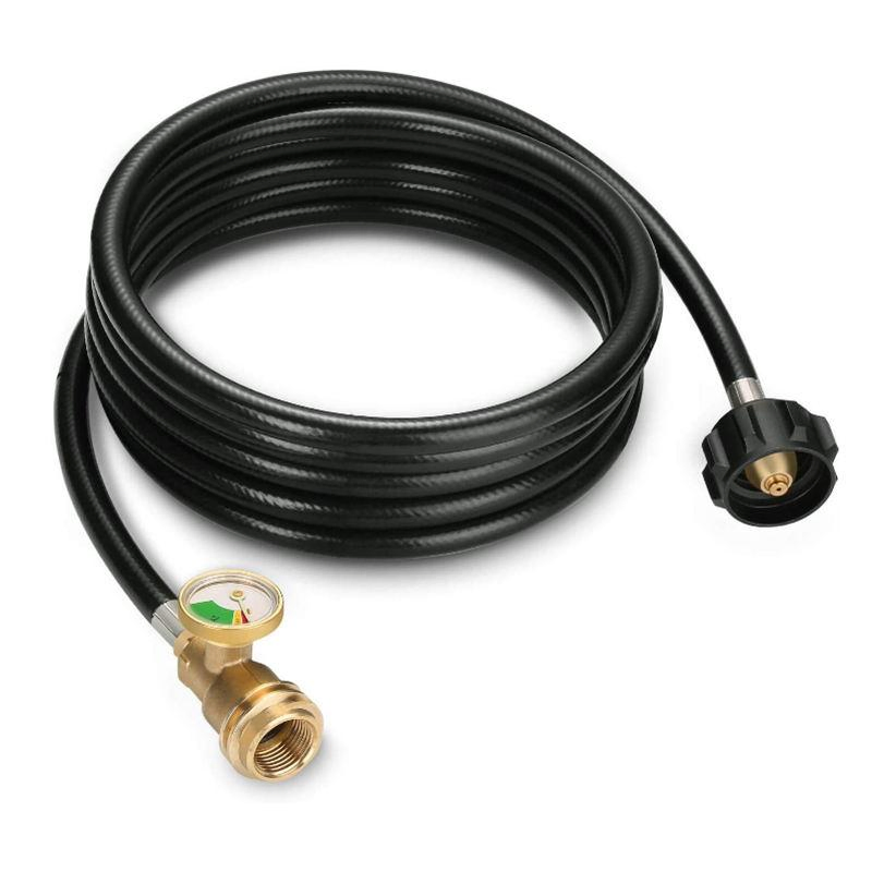 Flexible Hose Manufacturing 12FT Propane Extension Natural Gas Hose with Gauge