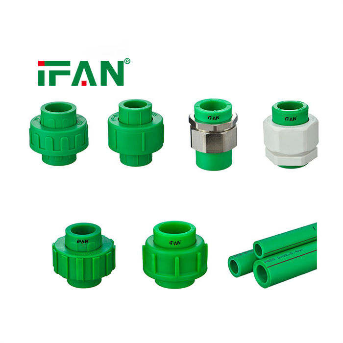 Ifan Factory Pn25 PPR Union Fitting Plastic Plumbing Materials PPR Pipe Fittings