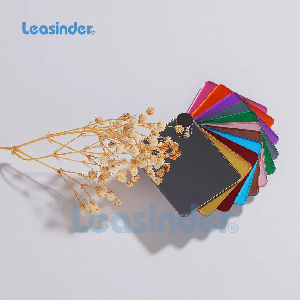 Leasinder High Quality China Factory Silver Gold PMMA Acrylic Mirror Sheet 0.8-5mm Thickness PE Film Craft Paper Packing Acrylic Mirror