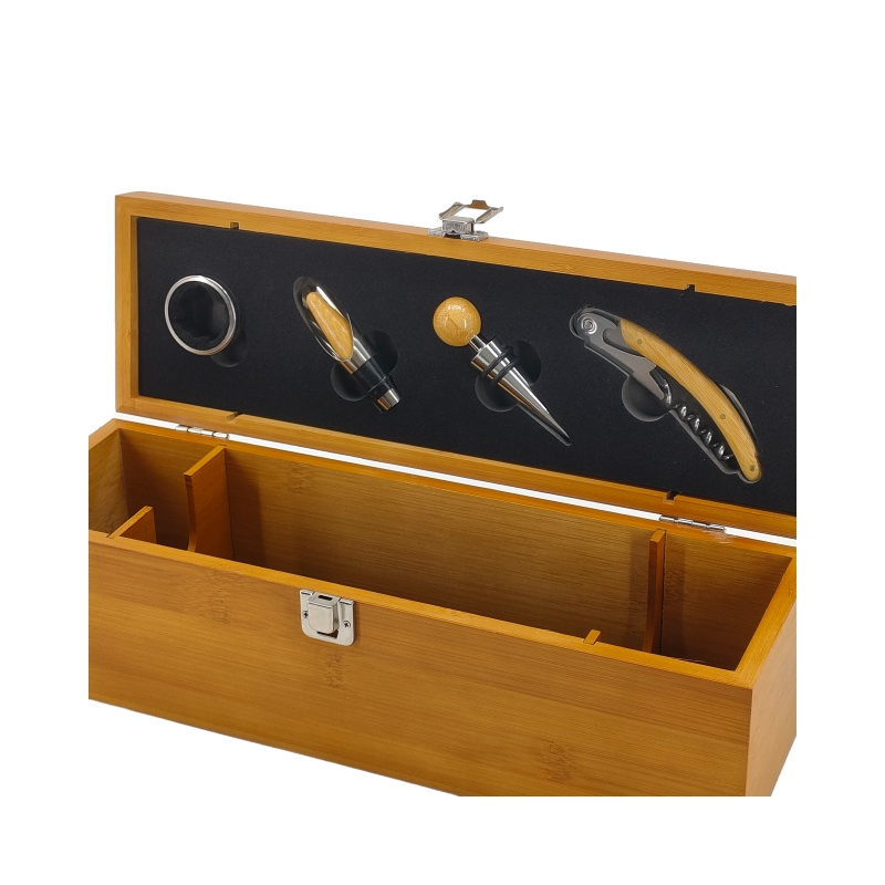 Bamboo Wine and Tools Gift Box