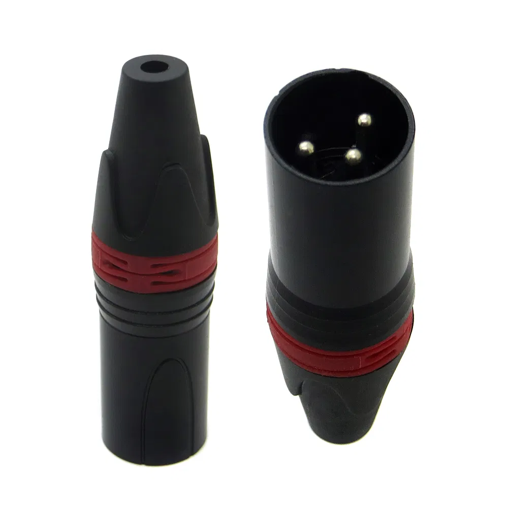 XLR 3pin Audio Microphone Cable Connector Black Male XLR Adapter