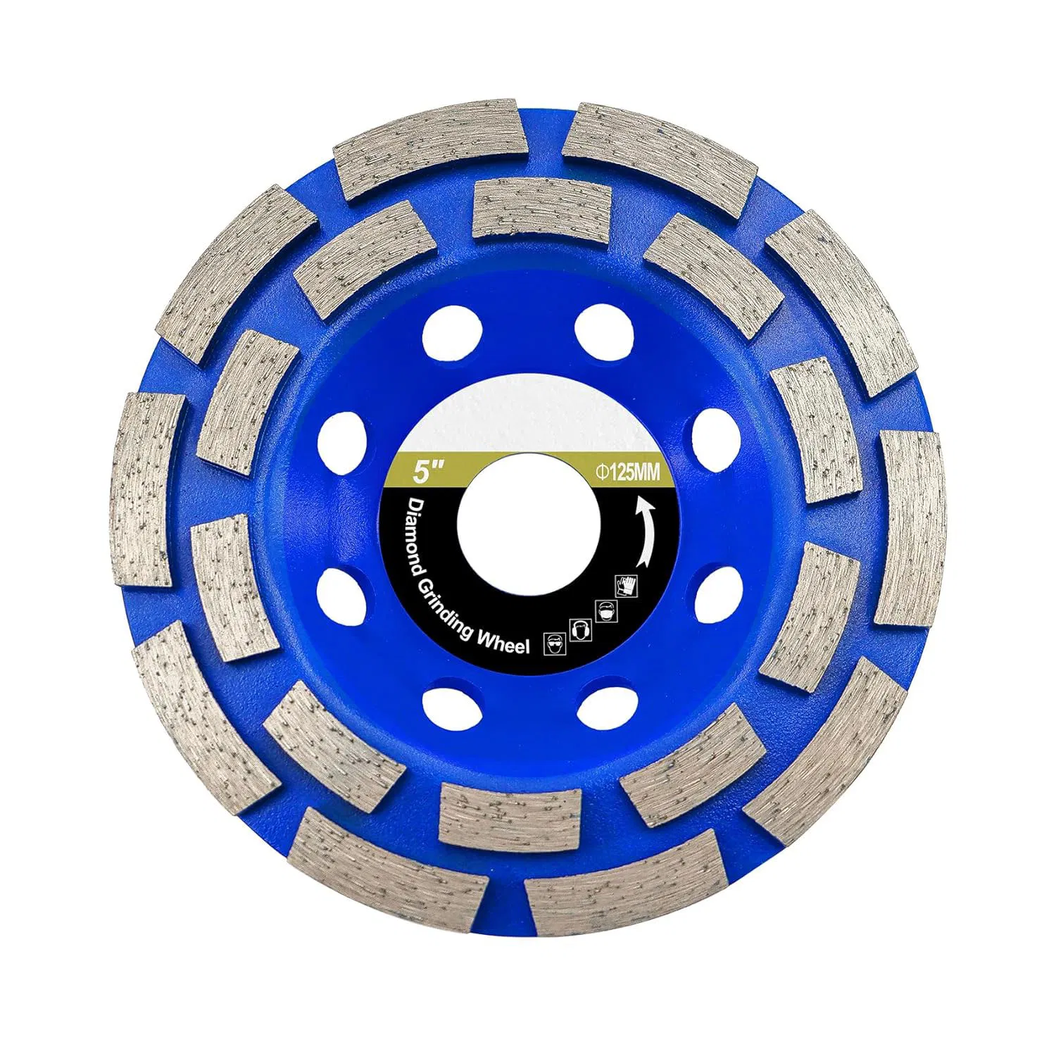 4-1/2 Inch Double Row Diamond Grinding Cup Wheel for Concrete Granite Marble Masonry Brick Fits 7/8 Inch Arbor Diamond Abrasive Wheel for Epoxy Resin Floor