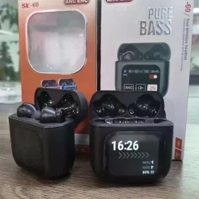 Zero Cables LCD Display Earbuds Se-60 with Anc and Touch Screen Anc High Quality