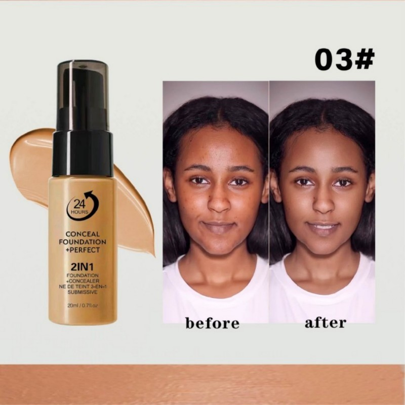 Liquid Foundation Is Durable, Waterproof and Sweat-Proof Easy to Push Away The Oil Control Concealer Foundation.