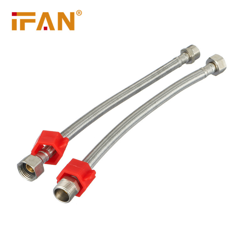 Ifan Factory Supplier Stainless Steel Bathroom Basin Water Heater Connector Flexible Braided Plumbing Hose