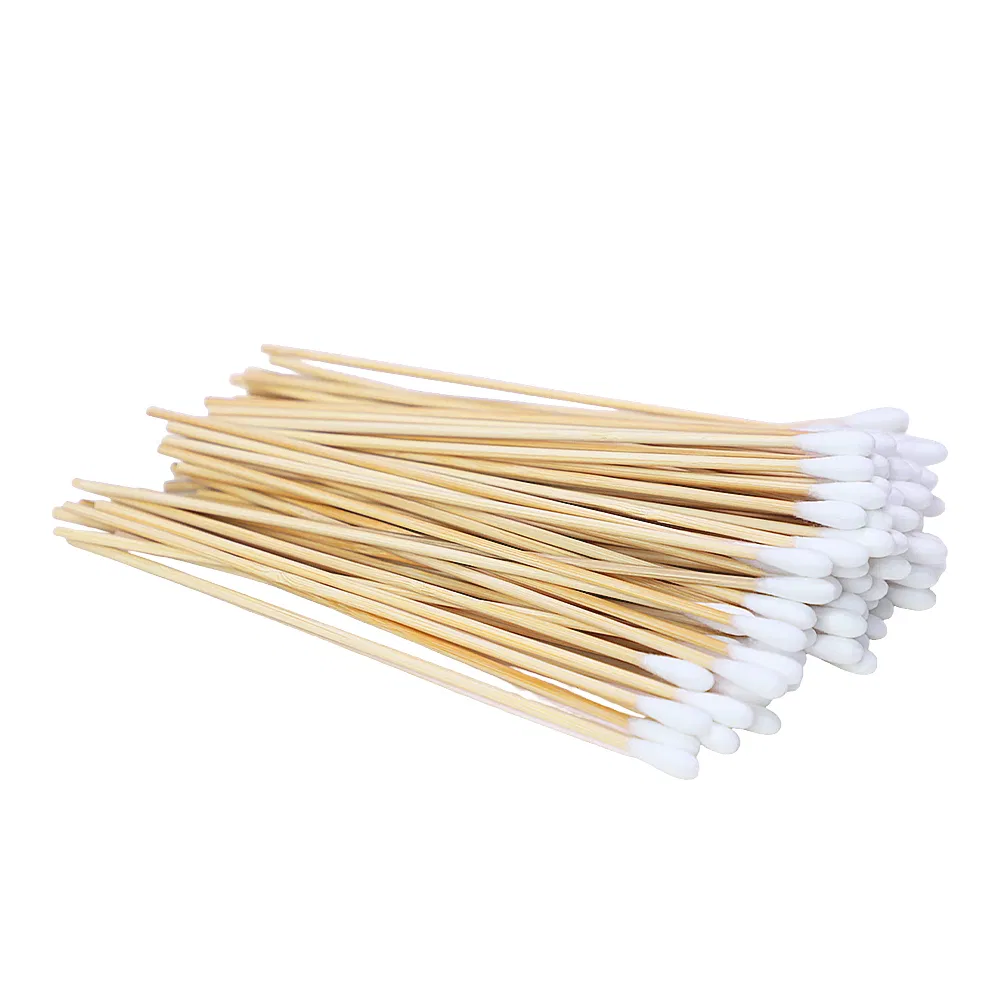 Wooden Cotton Bud Factory Wholesale Eco- Friendly Ear Cleaning Cotton Buds Bamboo Stick Swab