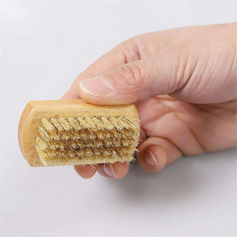 Wooden Double-Sided Boar Bristle Cleaning Brush Nail Scrub Dust Removal Brush.