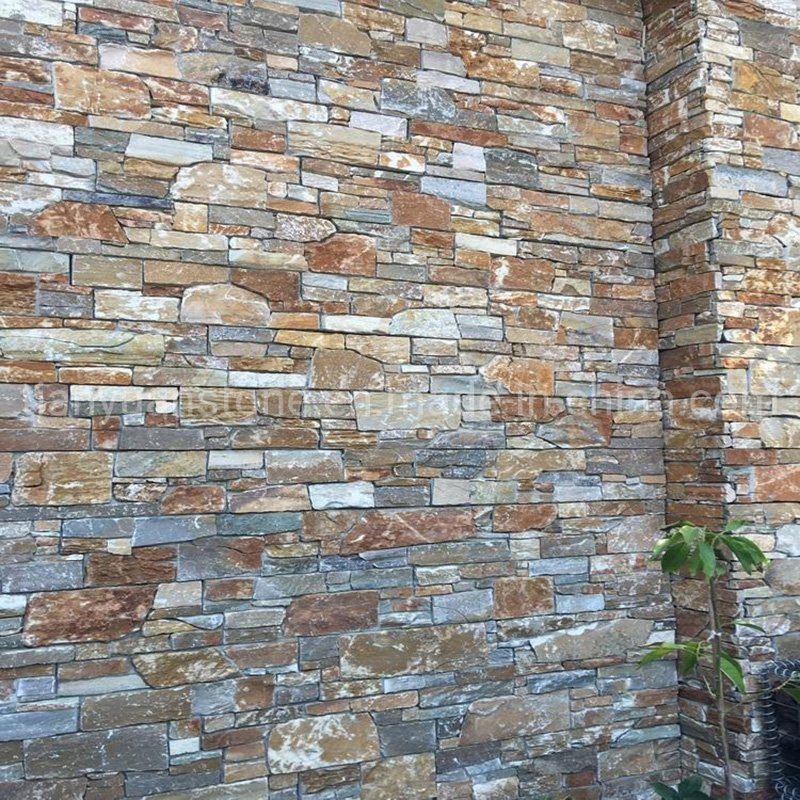 Slate Stone Cladding with Cement for Wall Decoration