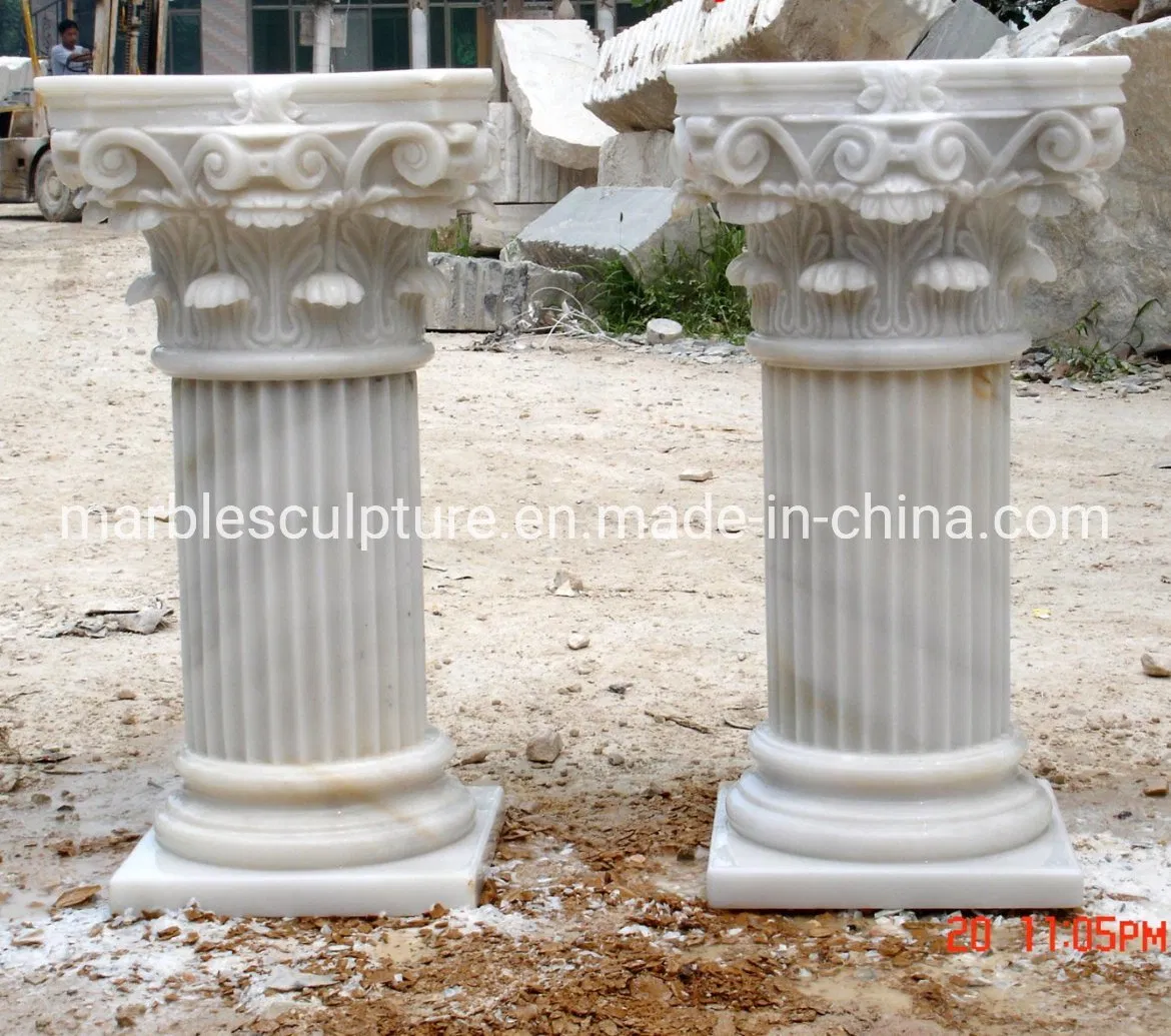 White Marble Stone Sculpture Column for Outdoor Decoration (SY-C012)