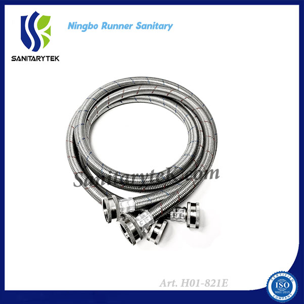 2-Pack Premium Stainless Steel Washing Machine Inlet Hose (H01-821E)