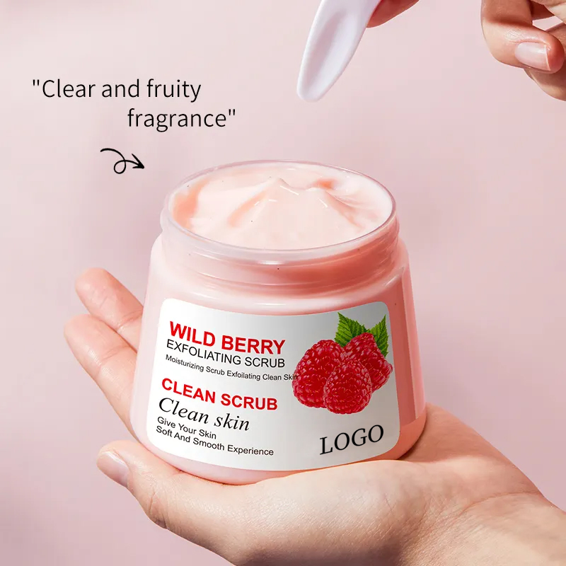 Ditong Private Label Cleansing Exfoliating Gel Blueberry Avocado Mango Fruit Extract Body Scrub