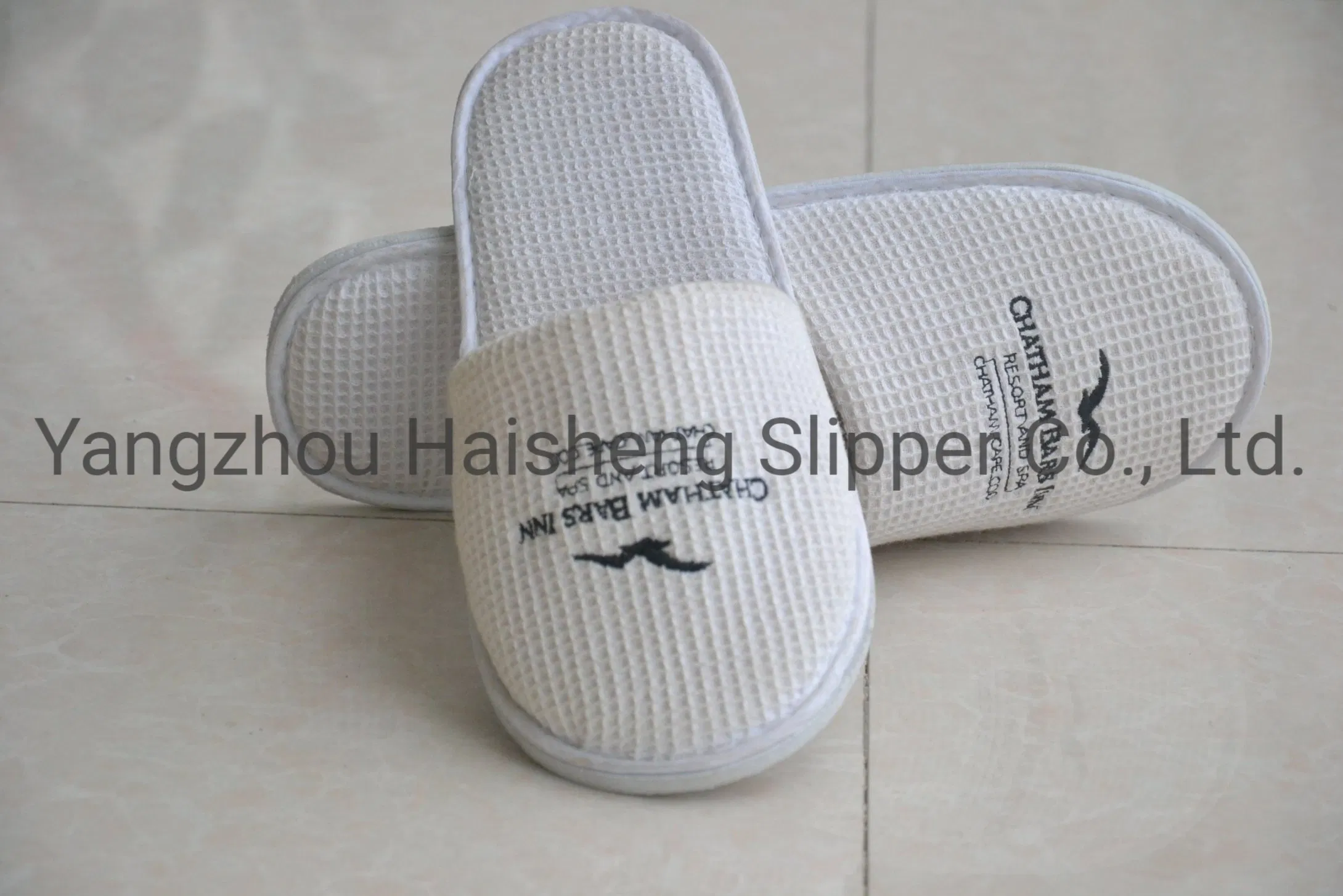 Disposable One Time Use Hotel Slippers White with Logo