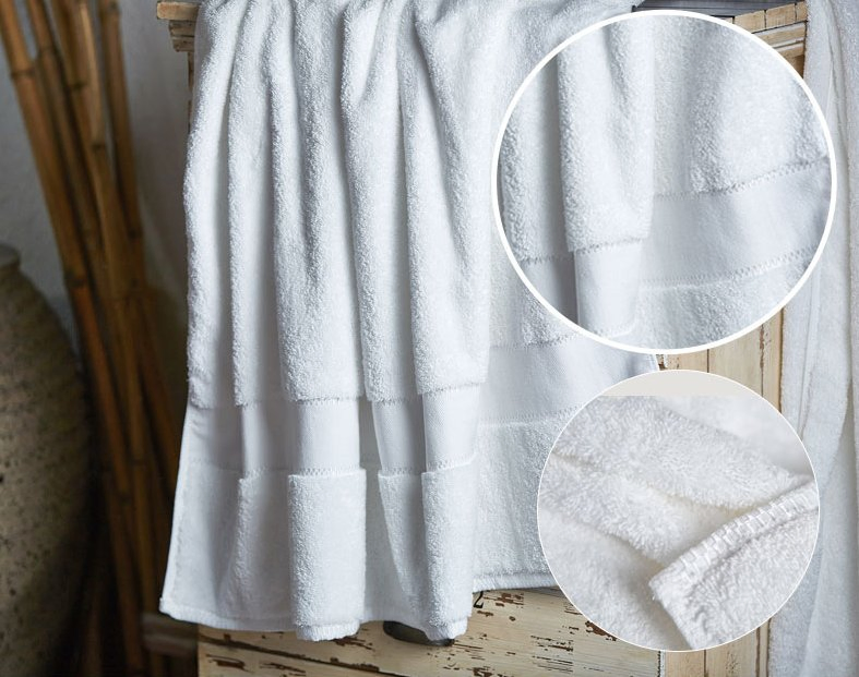 Customized Embroidered Logo Hotel Towel Set for SPA 100% Organic Cotton Terry Luxury Bath Towel White Towels