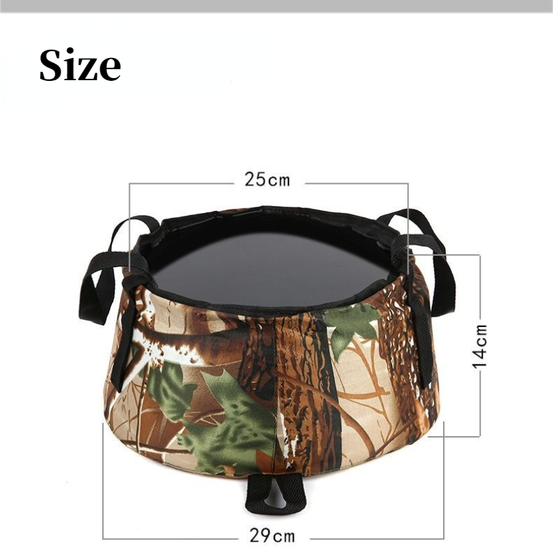Outdoor Lightweight Travel Polyester Portable Camping Sink Wash Water Container Folding Bucket Basin