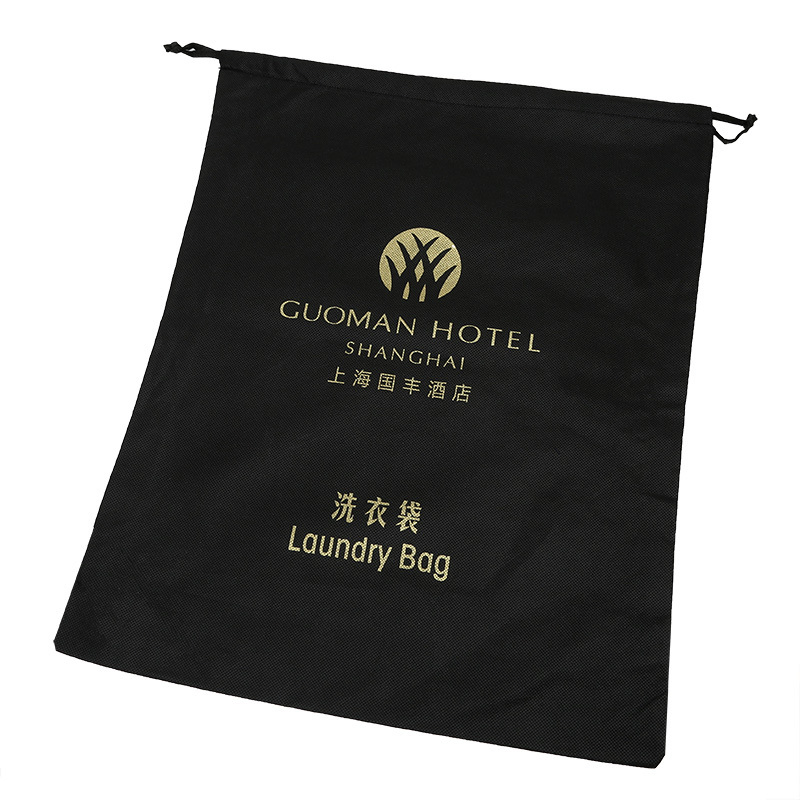 Disposable Drawstring Laundry Bag with Non Woven Type for Hotel