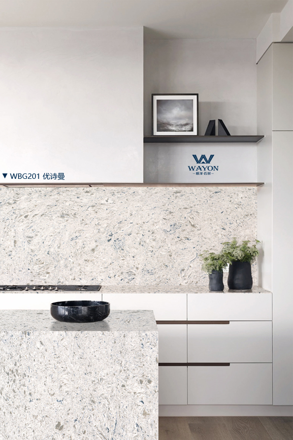 Certificated Engineered Quartz Stone Anti Slip for Kitchen Countertop