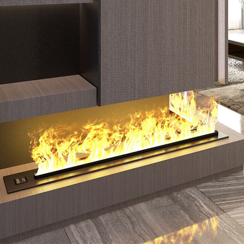 Modern 3D Steam Fireplace Steel Frame LED Simulated Flame Electric Fireplace