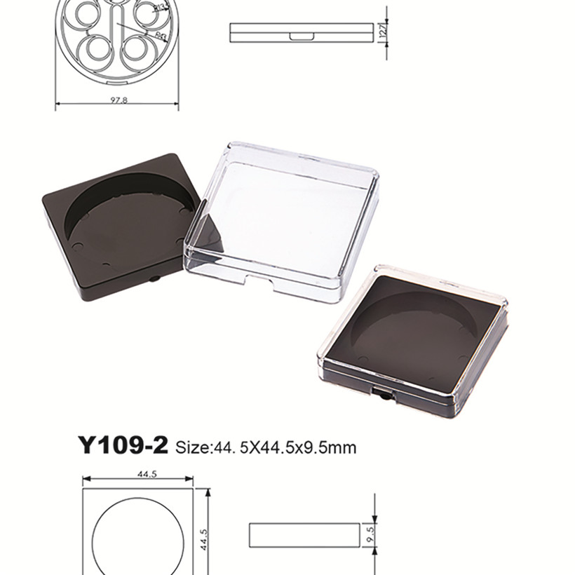Unique Shape 1 Color Plastic Eye Shadow Palette Case Compact Box Cosmetic Packaging Y109-2