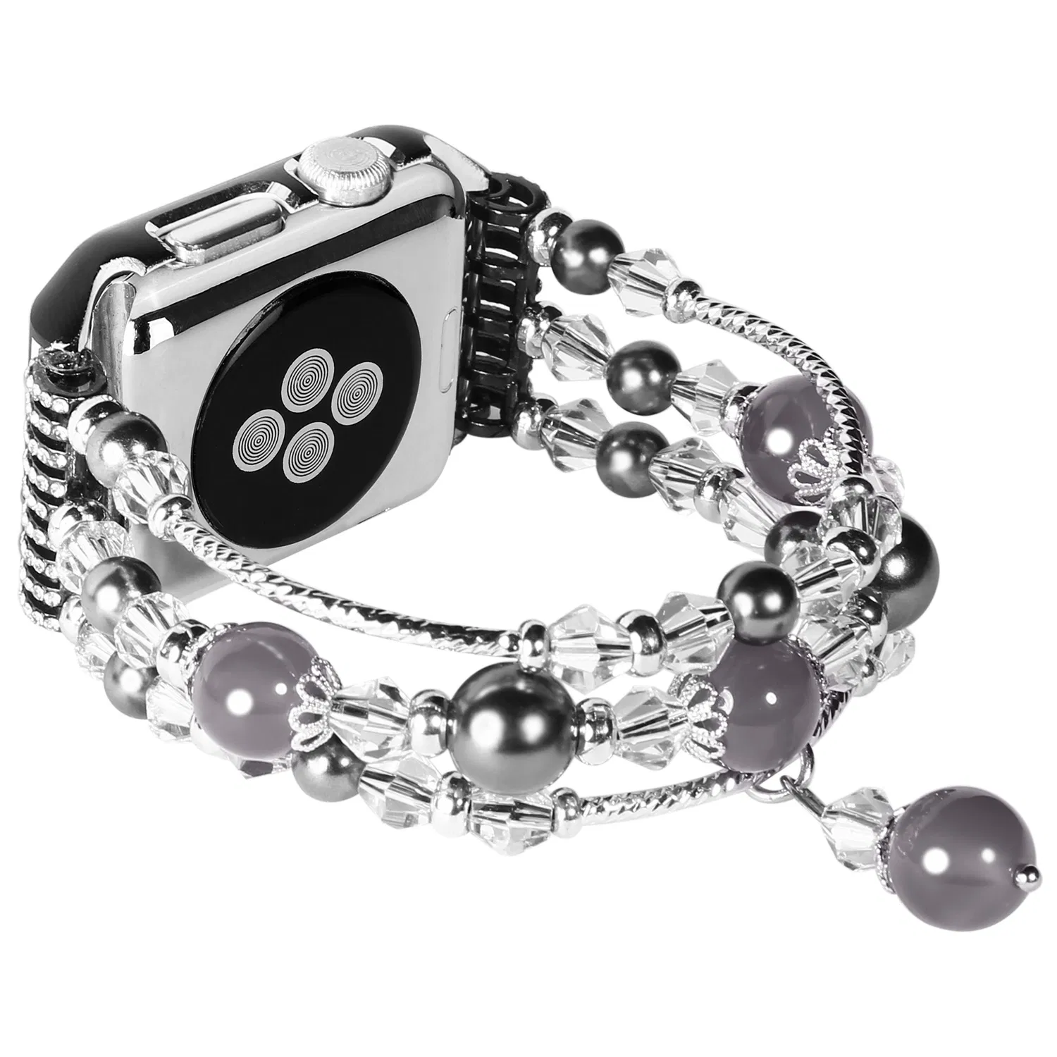 Agate Jewelry Replacement Bands Beaded Elastic Wristband Watchband Accessories for Apple Watch Band 7/Se/6/5/4/3/2/1 38mm 44mm 41mm for iWatch Band