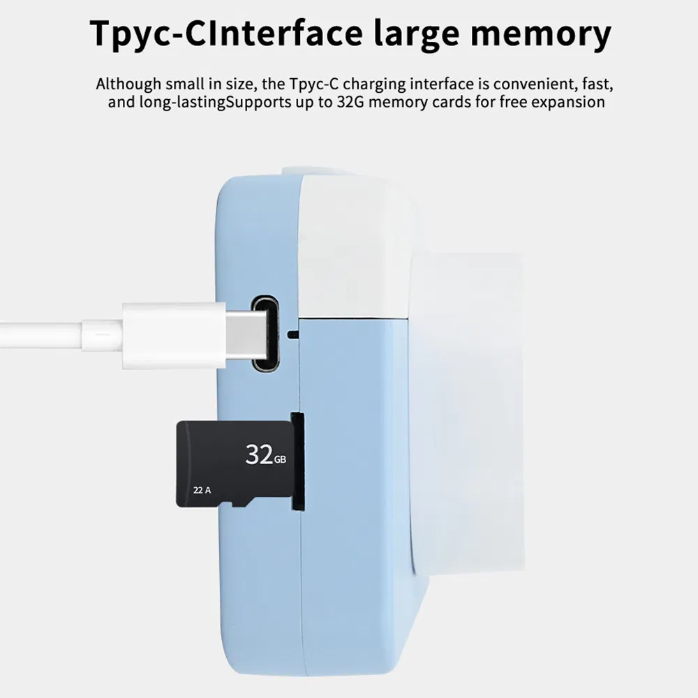 AC10 HD Dual Lens 2.4 Inch IPS Screen Kids Camera with Tripod, No Memory Card - Blue