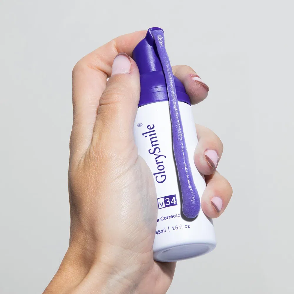 Purple V34 Colour Corrector Foam Mousse Toothpaste for Teeth Color