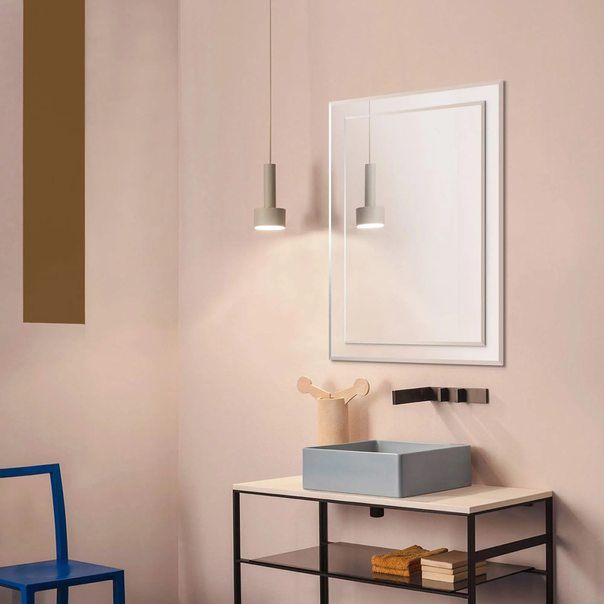 Wholesale Factory Makeup Bathroom Dressing Beveled Wall Mirrors for Home Hotel Living Room Bedroom