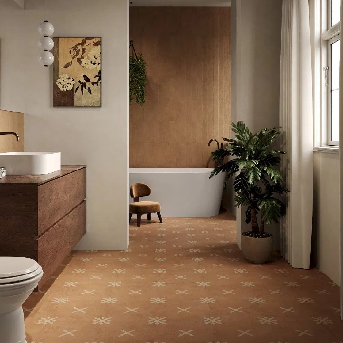 Waterproof Anti-Slip Matte Marble Porcelain Tile 300*300mm Flooring Wall Tile for Toilet