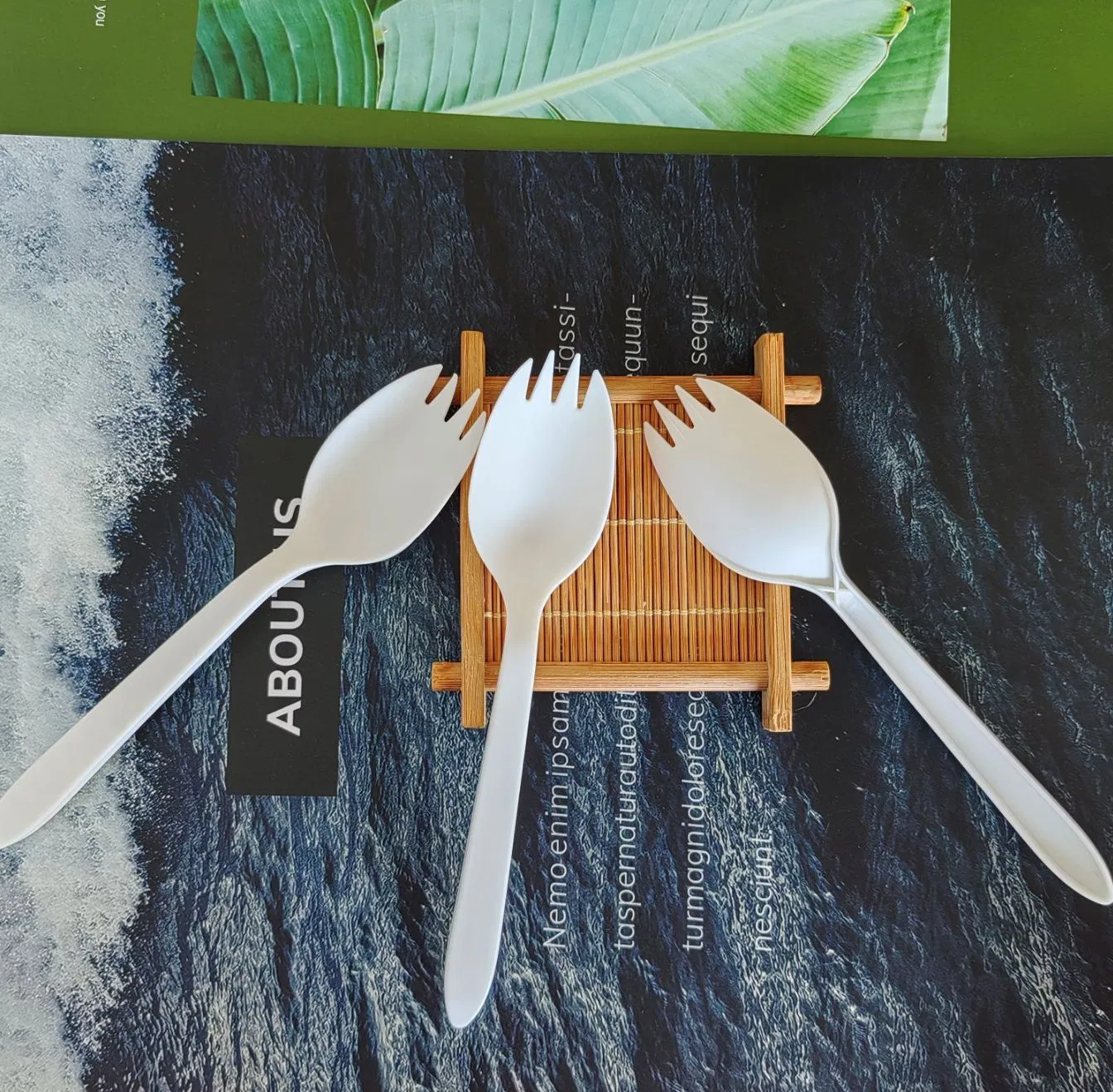 Biodegradable & Eco-Friendly 100% Eco Compostable Cutlery Fork Spoon Spork for Parties