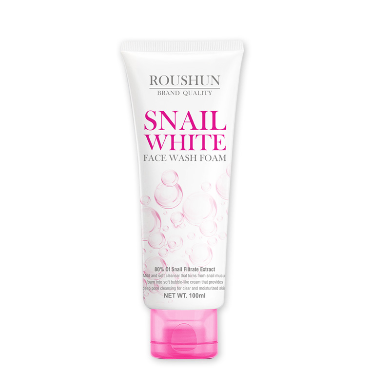 Roushun Face Wash Foam Whitening Skin Moisturizing Firming Oil Control Snail White Facial Cleanser
