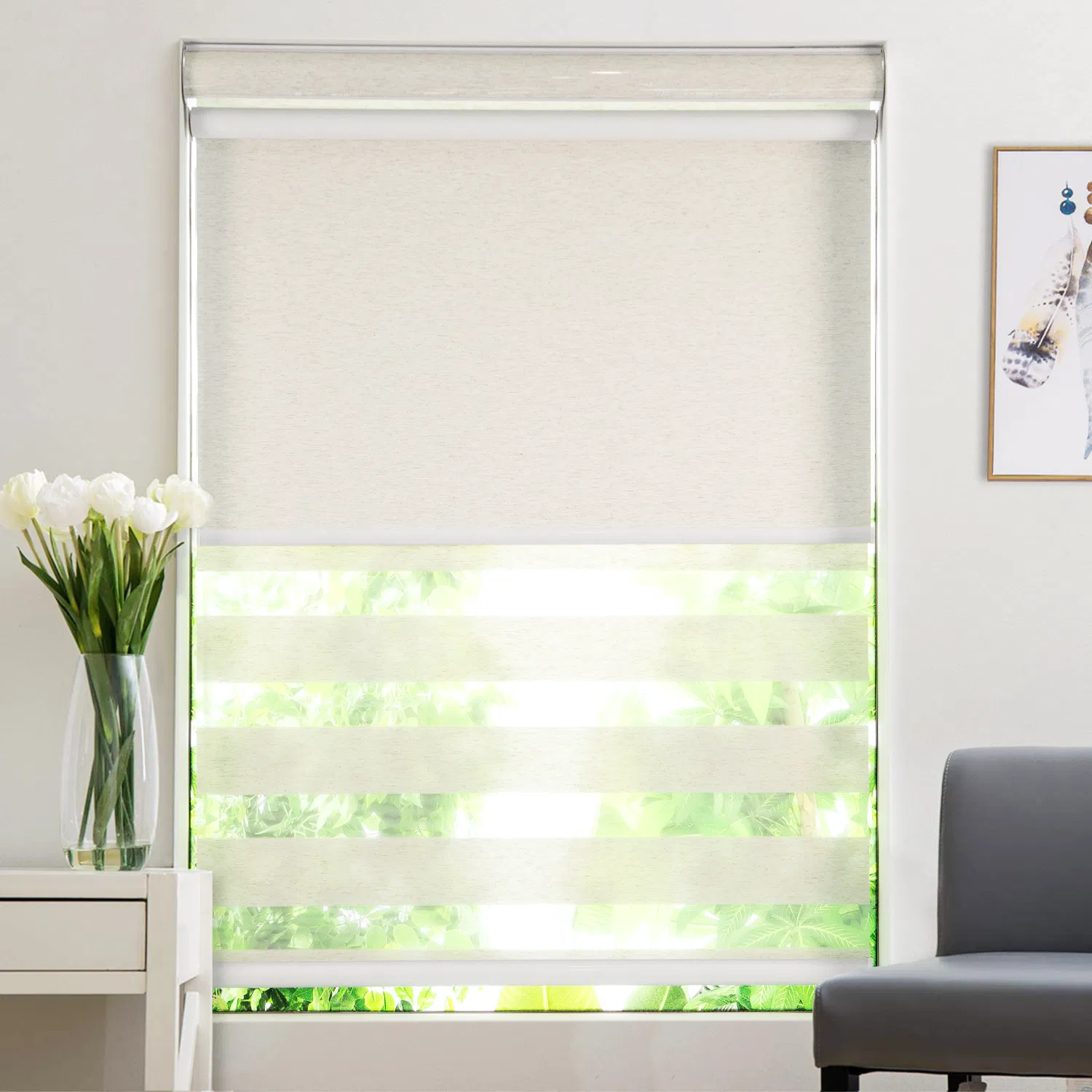 Zhuoyi Indoor Pull Rod Roller Blinds for Stylish Home Decor