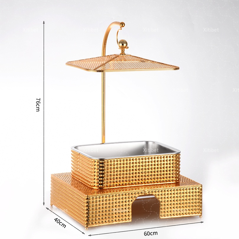 Hot Sale Luxury Modern Stainless Steel Chafing Dish Rectangular Buffet Food Warmer 5.5L for Hotel Commercial Serving