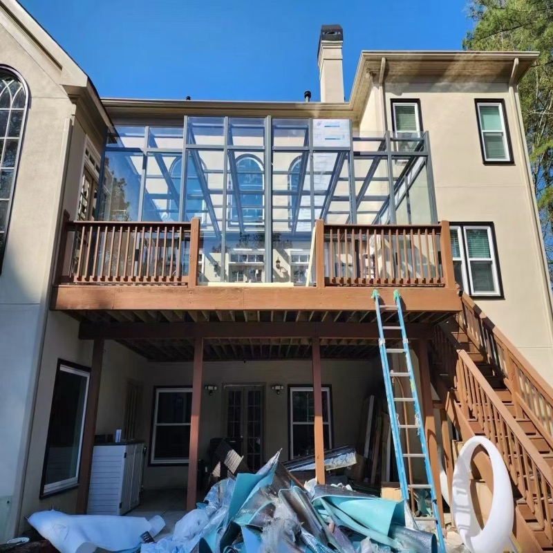 Премиум раздвижная алюминиевая веранда с остеклением