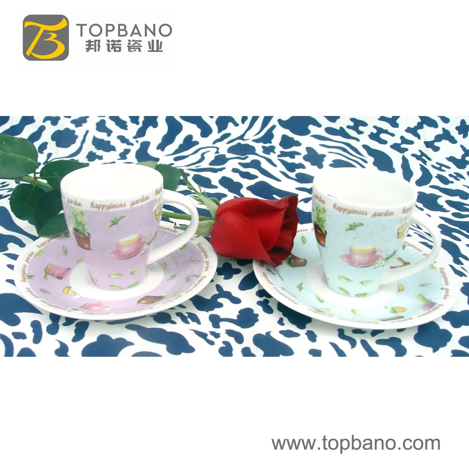 Topbano Mug Maker Ceramic Tableware Round Shape Porcelain Tableware Cup and Saucer