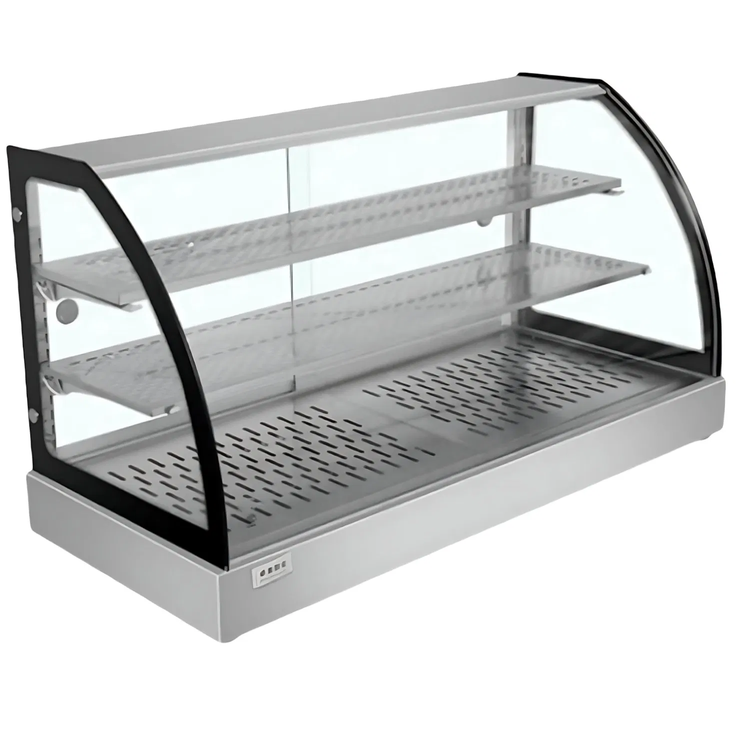 Slim Profile Curved Glass Heated Display Case Perfect for Small Cafes and Takeaway Shops