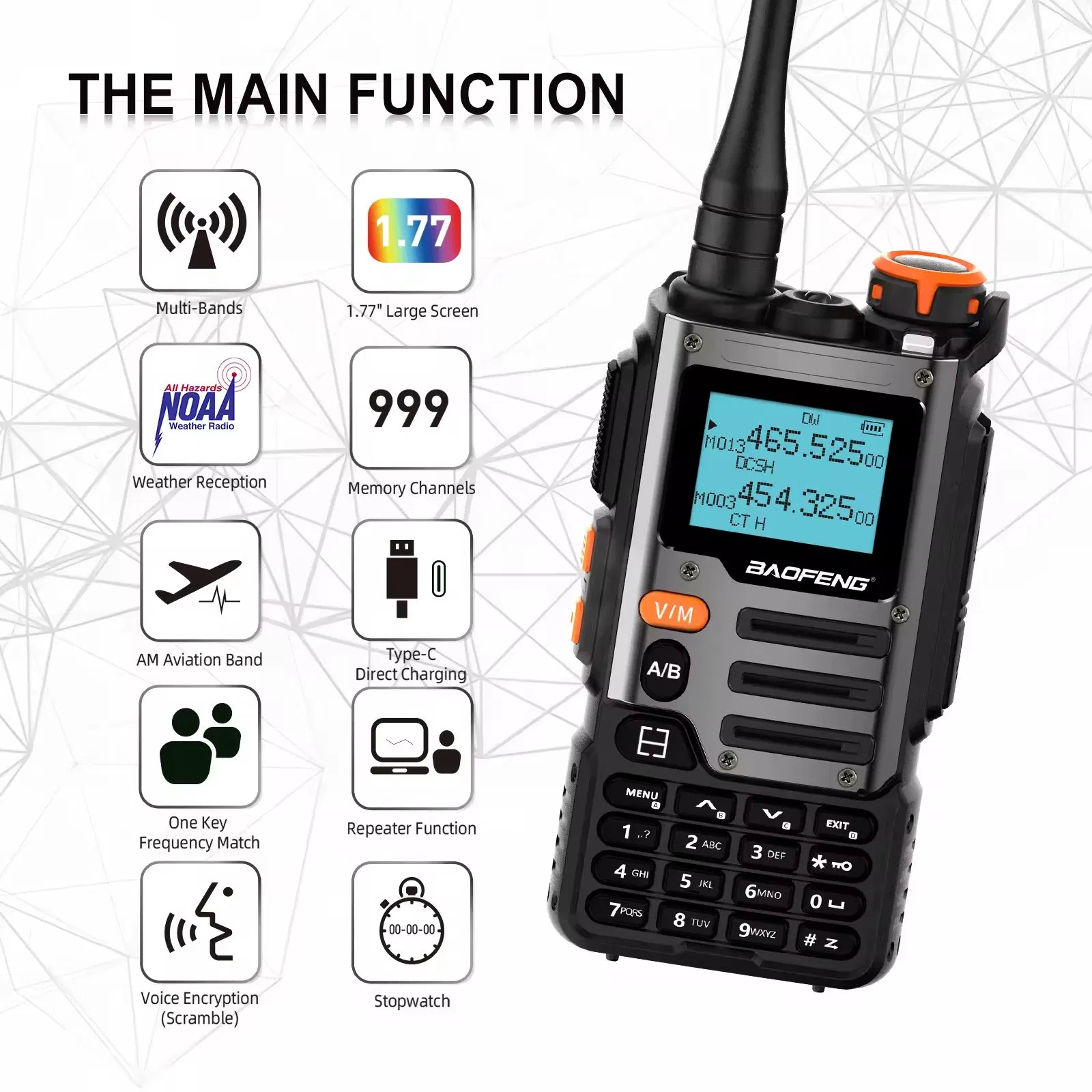Портативная рация Baofeng UV-K68 с зарядкой Type-C