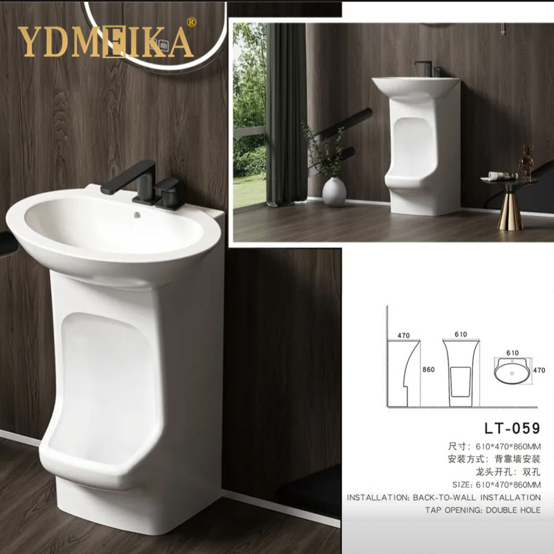 Керамическая раковина для вуду с пьедесталом