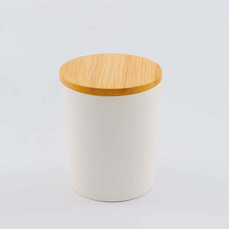 8 Oz Glass Candle Vessels Container Candle Jars with Wooden Lid