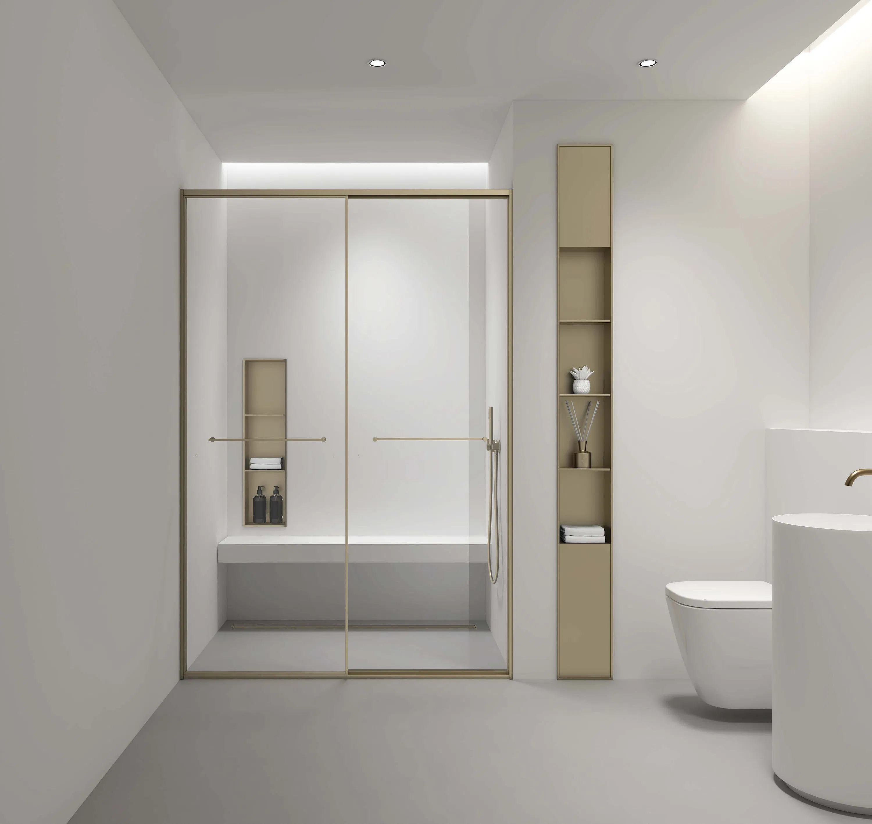 Luxurious Sliding Shower Enclosure with Tempered Glass Design