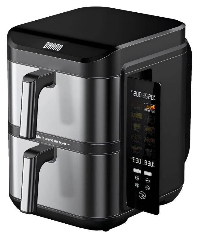 Double-Layer 5.5L+5.5L Ss Air Fryer: Unleash Twice The Cooking Potential!