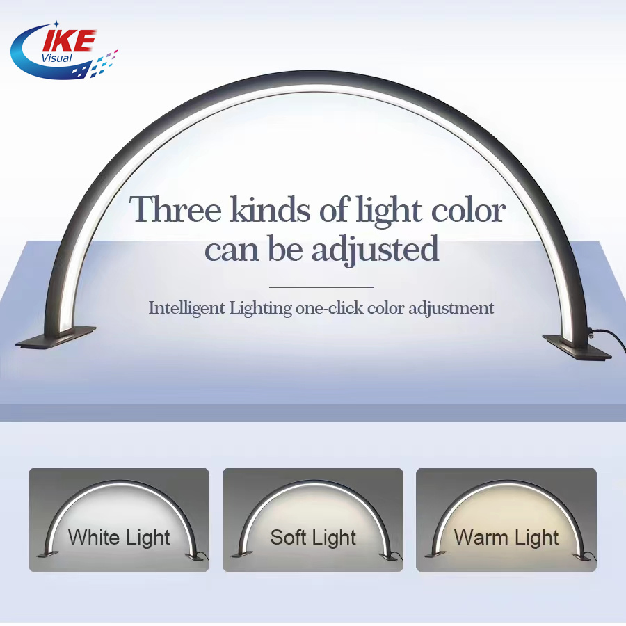Beauty Light Table Nail Lamp 22inch 30W LED Half Moon Ring Light for Nails Tattoo Salon