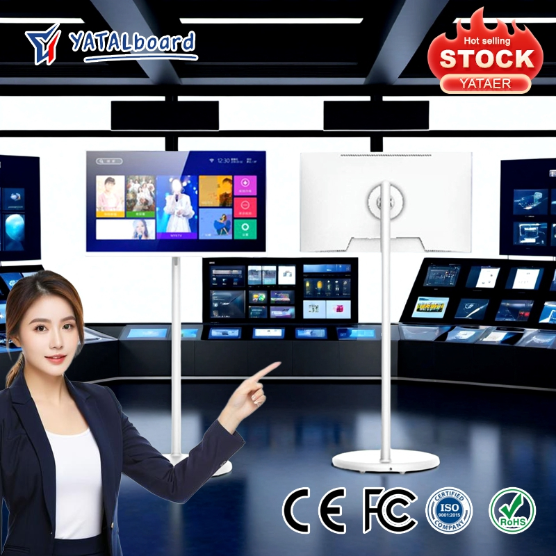 Yatalboard Movable Battery Recharge Digital Signage Indoor LCD Advertising TV Smart Touch Screen Education Display Portable TV