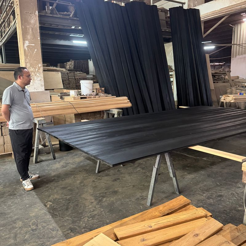 Modern Exterior Interior Shou Sugi Ban Timber Cladding Thermowood Carbonized Charred Facade Burnt Solid Wood Board Wooden Outdoor Wall Panel
