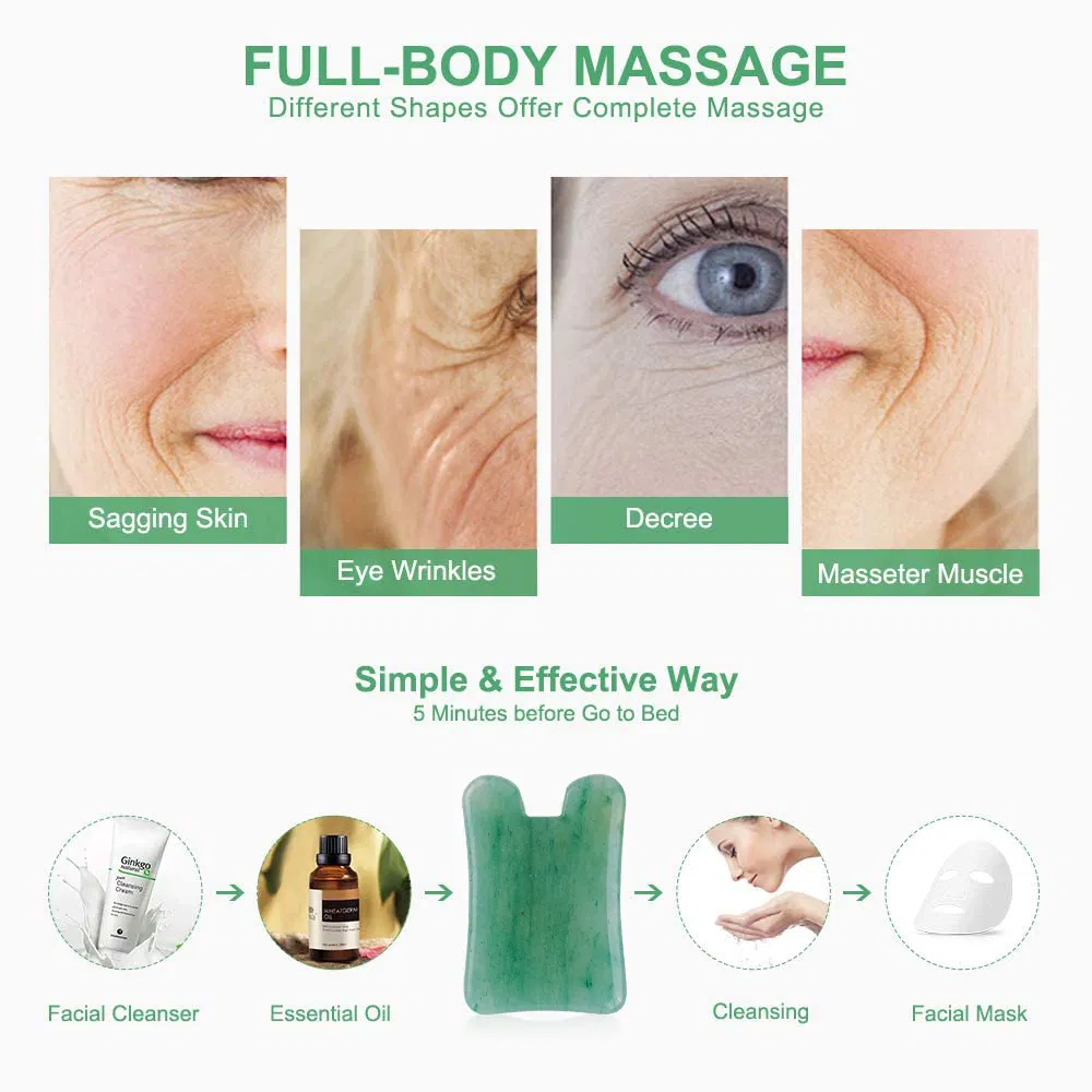 Portable Rose Quartz Face Gua Sha Jade