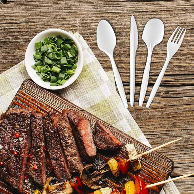 White Plastic PP Folk for Tableware