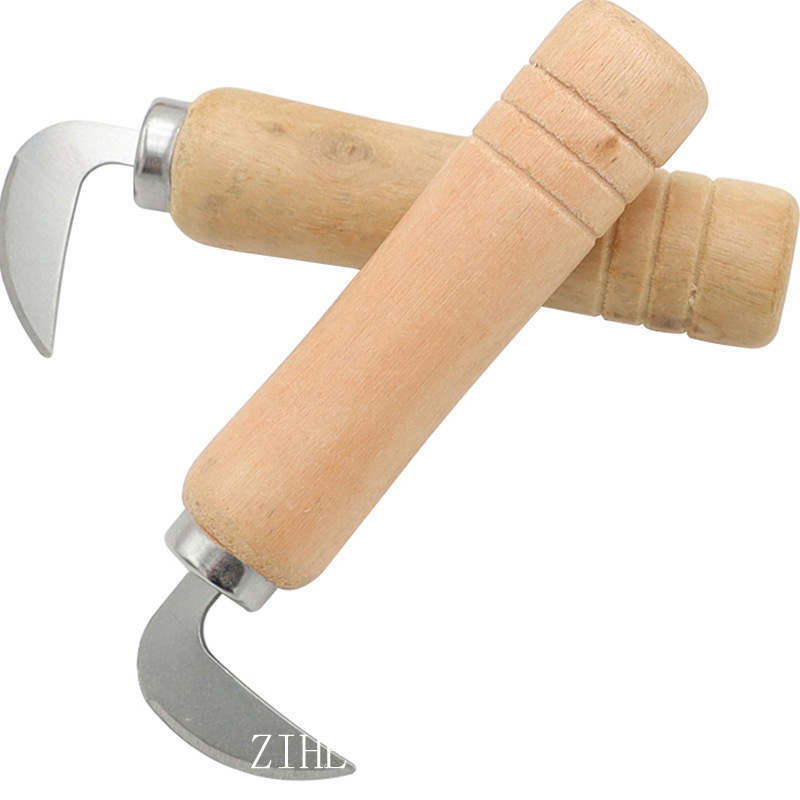 Peeling Walnut Knife Wooden Handle Machete Stainless Steel Banana and Coconut Knife