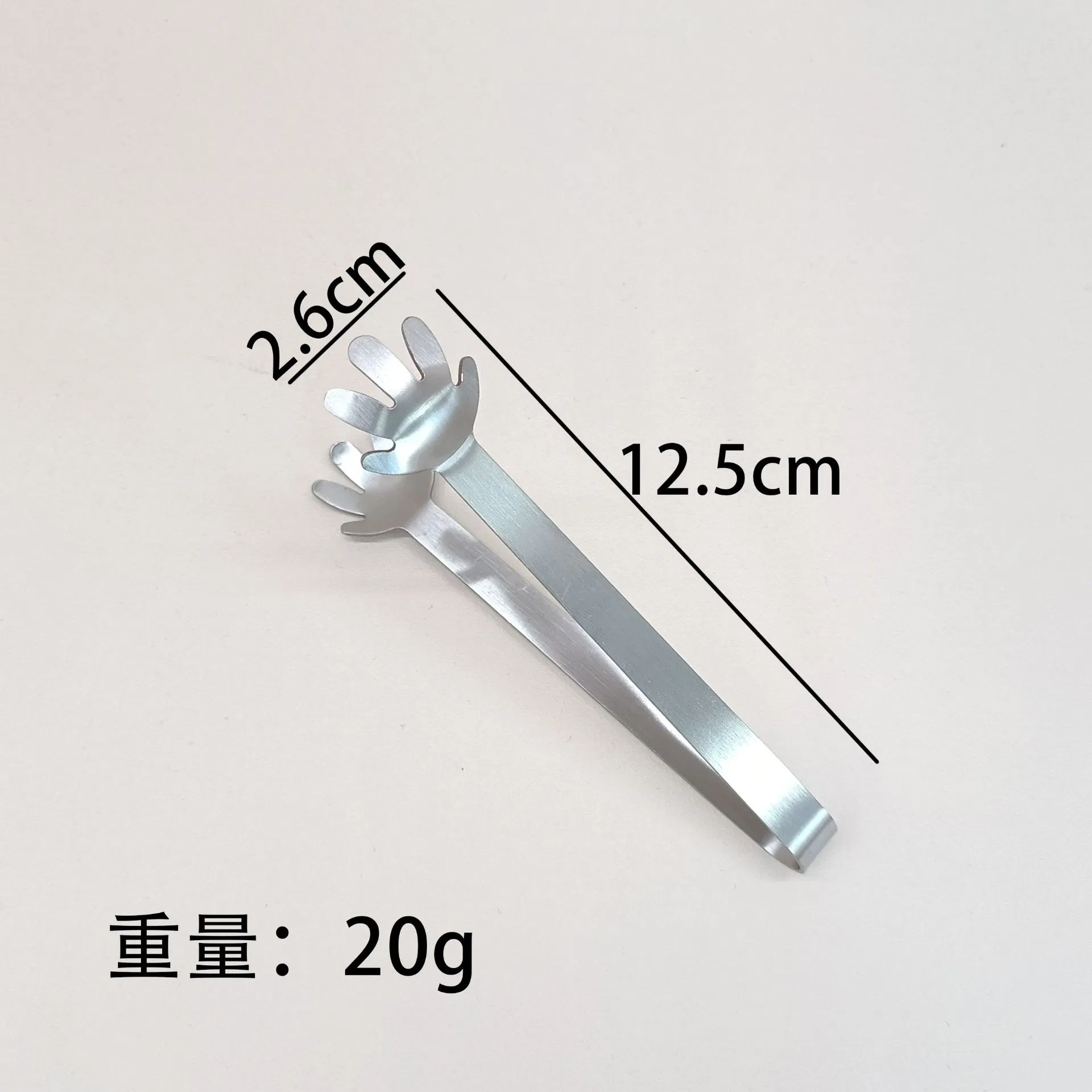 Stainless Steel Food Clip Shell Palm Small Clip Barbecue Clip Bread Clip Household Snacks Clip Sugar Clip Ice Clip