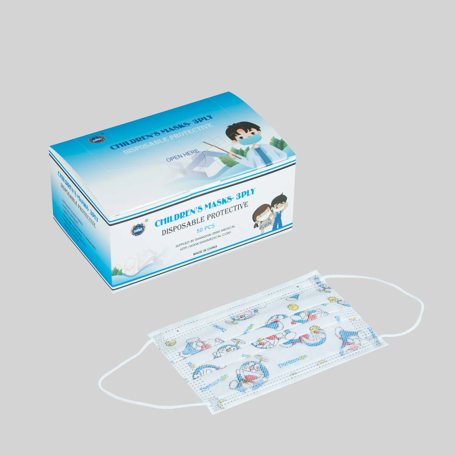 Disposable Cartoon Print 3 Ply Children Kids Face Mask, Custom Printing 3 Ply Face Mask for Kid Child