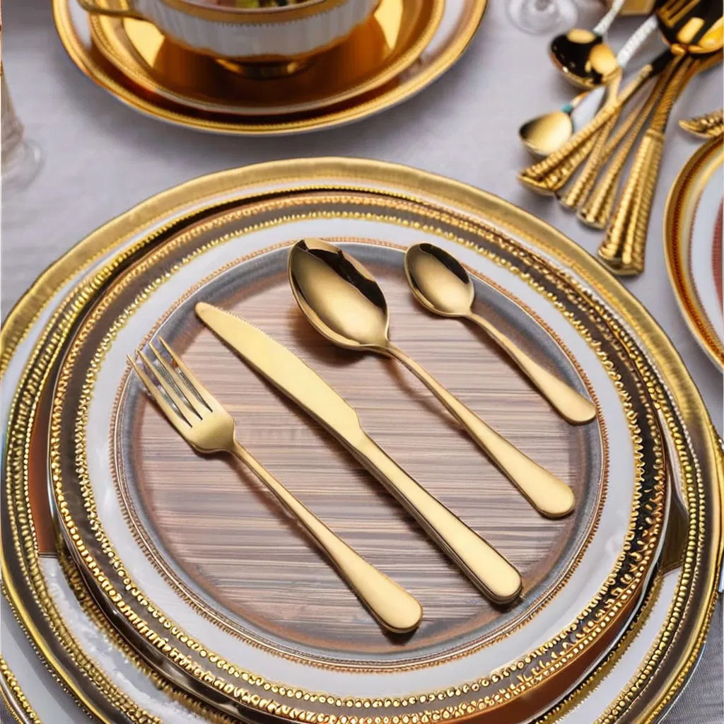 Elegant Stainless Steel Tableware Set for Weddings & Events