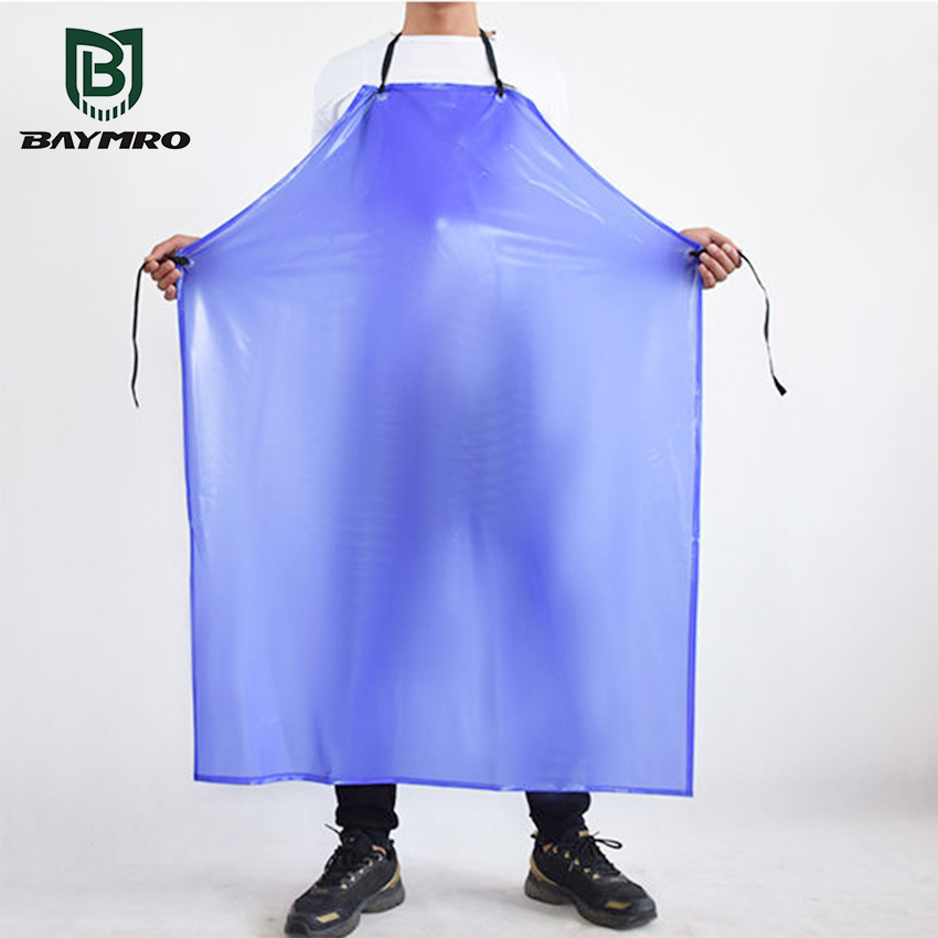 Blue 110*80cm Waterproof Chemical Anti Oil Acid Alkali Industry PVC Apron En 13034